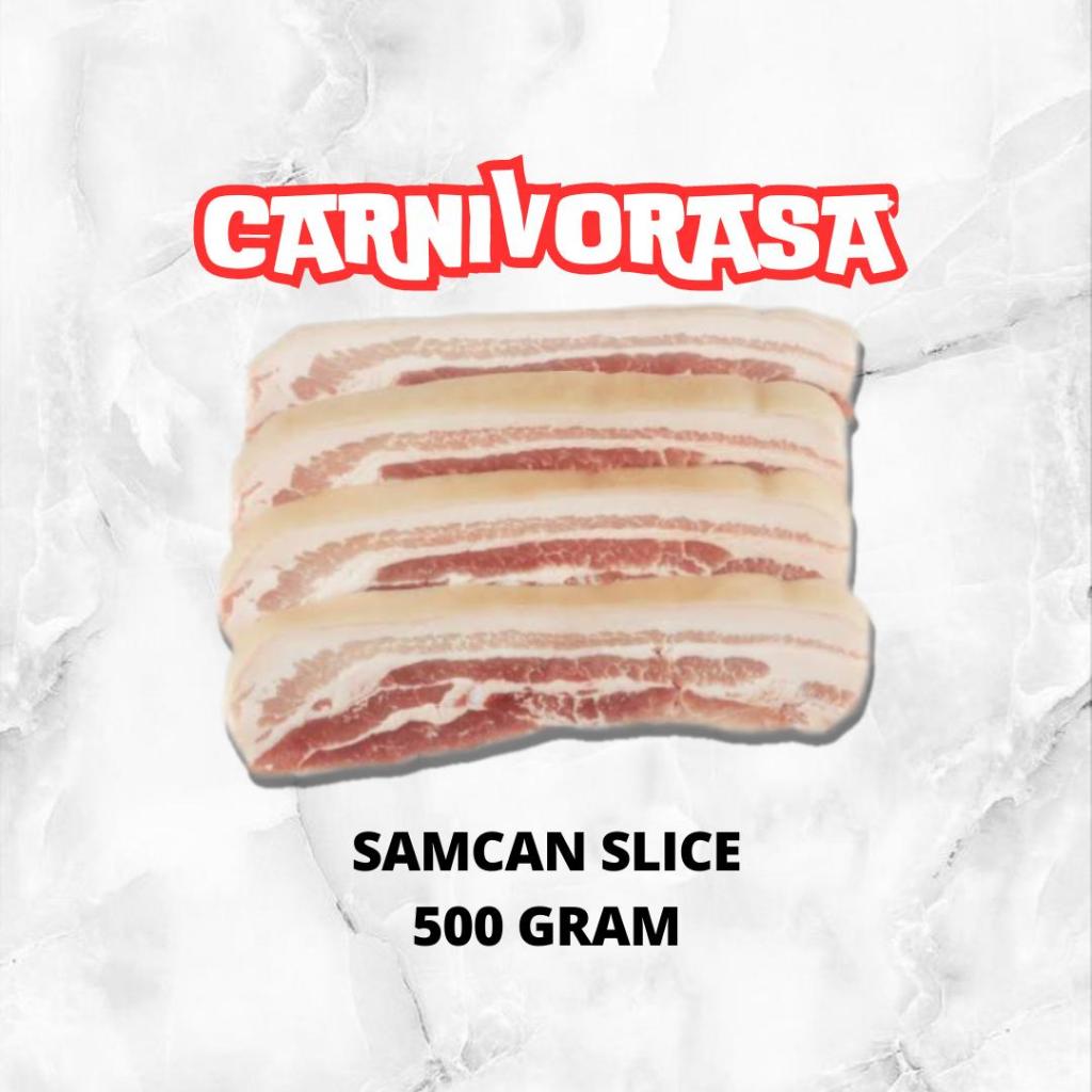 

Pork Belly Slice / SamGyeopSal Korean BBQ / Samcan Babi Iris tipis - 500gram