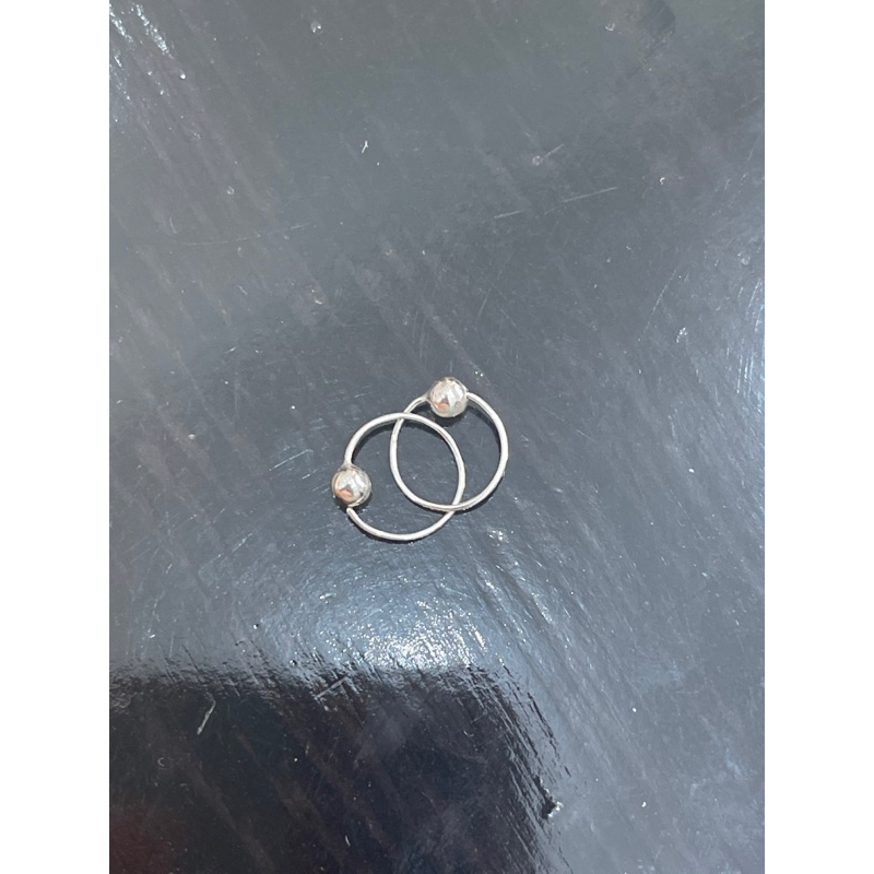 Anting Emas 750 White Gold Diameter 1cm | Anting Bayi Anak Dewasa Simple Elegan merica emas putih