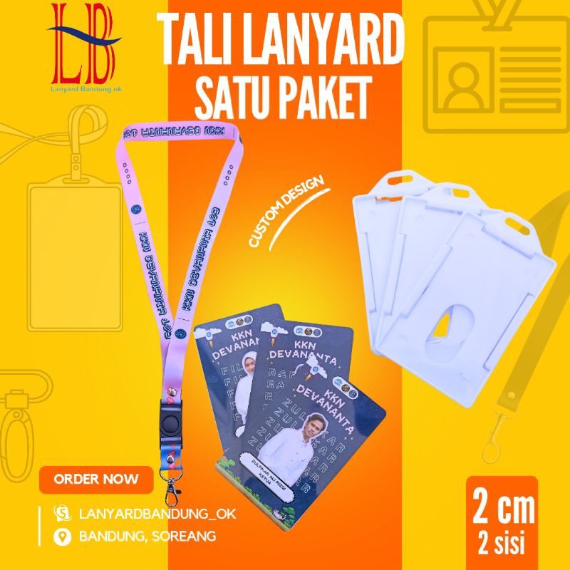

SATU PAKET LANYARD CUSTOM PRINTING/SATU SET TALI IDCARD