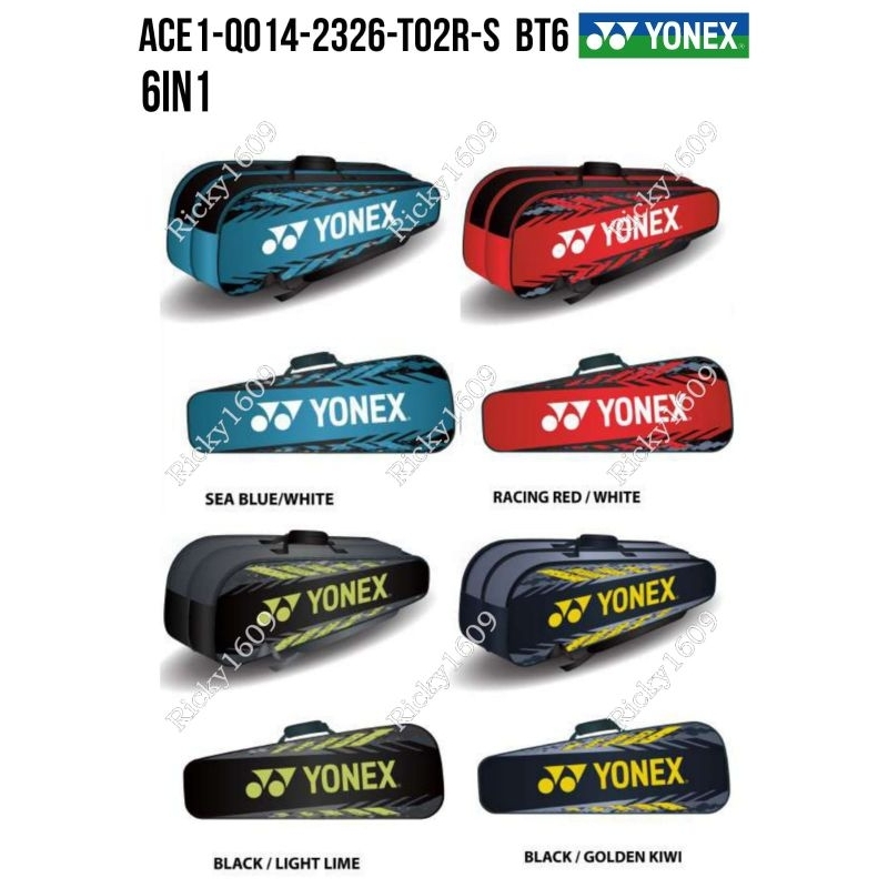 TAS RAKET YONEX ACE1-Q014-2326-T02R-S RACQUET BAG BT6 /6in1- ORIGINAL YONEX MADE IN CHINA