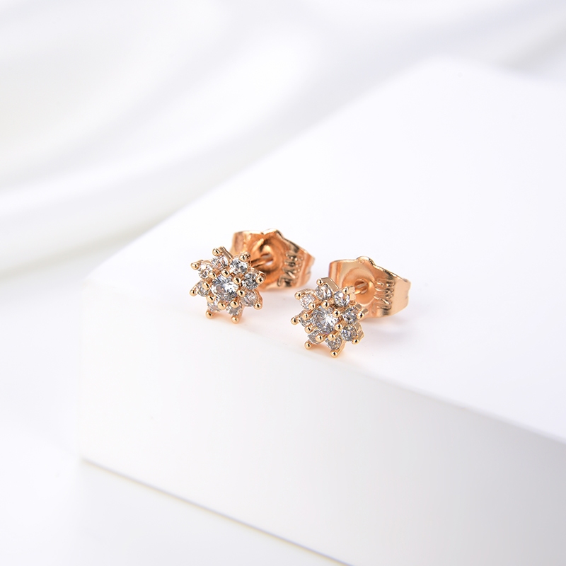 HYL JEWELRY Anting Titaniun emas batu bata titanium korea tusuk 49E