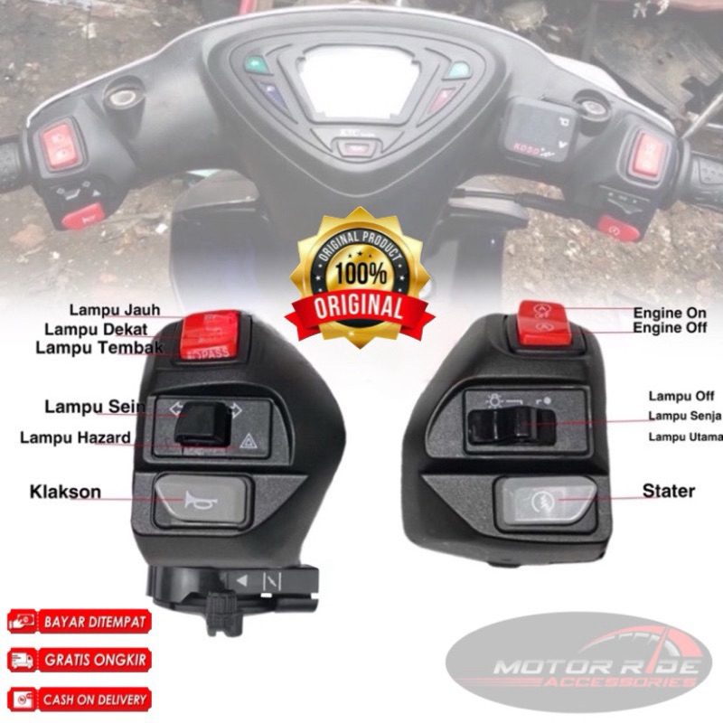 Saklar Set Mio Aerox Kiri Kanan Vietnam Komplit Engine Plus Hazard Saklar Aerox New Aerox Old All