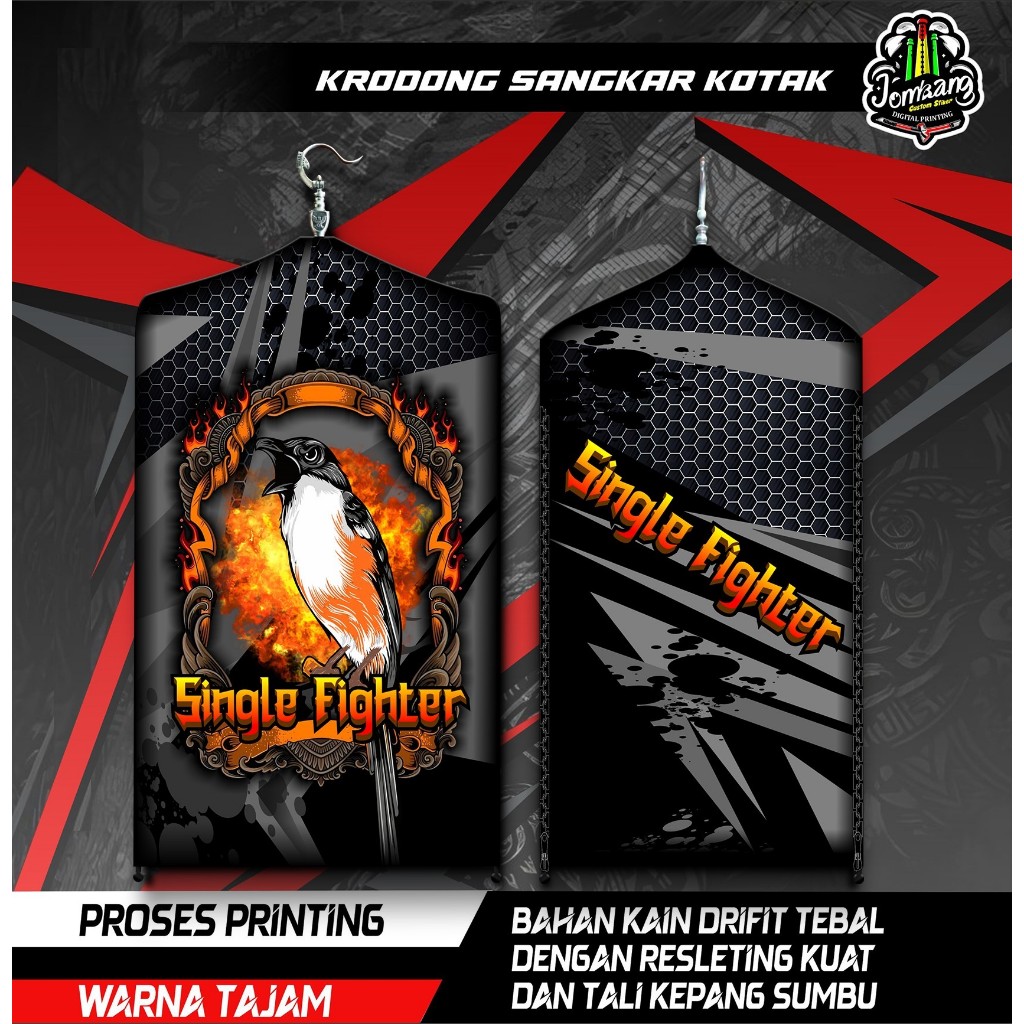 Krodong Krojong Sangkar Burung Kotak, Kosan, Koper, Desain Cendet, Printing, High Quality, COD