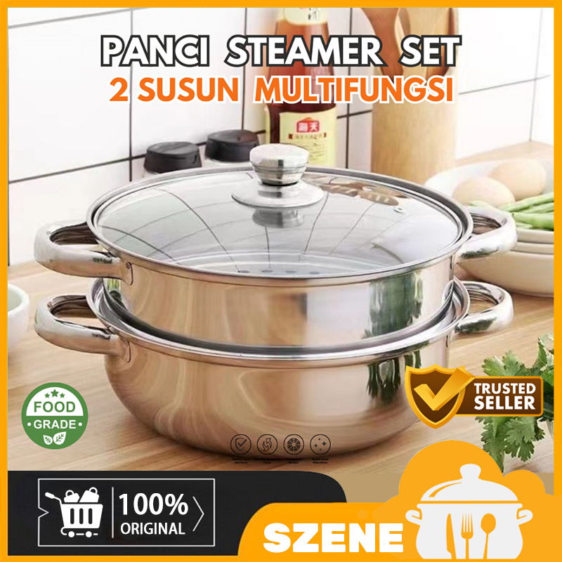 Dandang Steamer Panci Kukus Stainless 28-Steamer Pan
