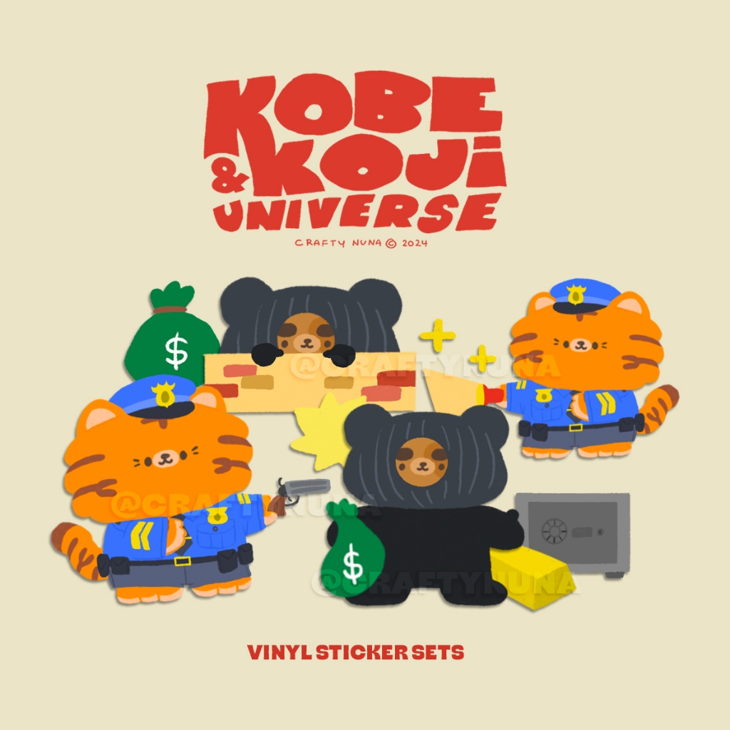 

Kobe & Koji Universe - Vinyl Sticker Sets by Crafty Nuna