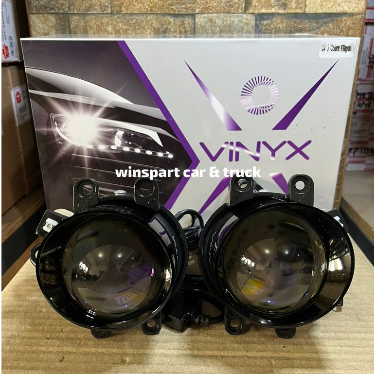 Foglamp Vinyx Q4 BiLED 3 Inch 1 Warna / 3 Warna & Laser Projector LED Projie Lampu Kabut Mobil 3 inc