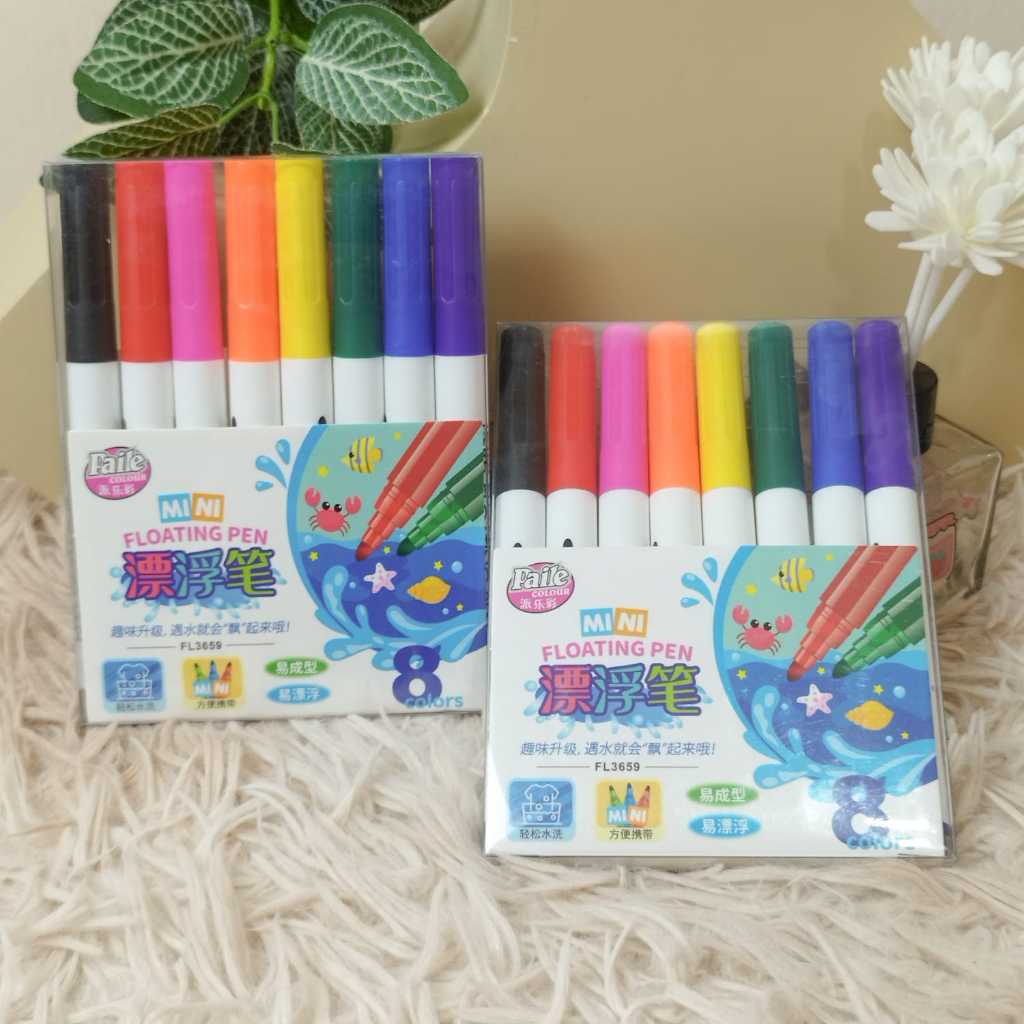 

Set 8 Spidol Warna Pena Lukisan Air Ajaib Mengapung / Faile Paile Mini Magical Magic Water Floating Painting Pen Marker Anak Kering Kreatif Lukisan