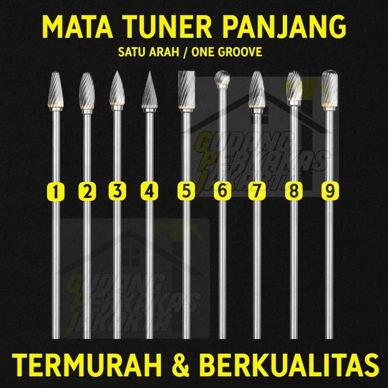 Tuner Panjang Tunner Mata Gerinda Long Cuner Mata Bor 3 mm / mata bor cun / cun porting / cuner