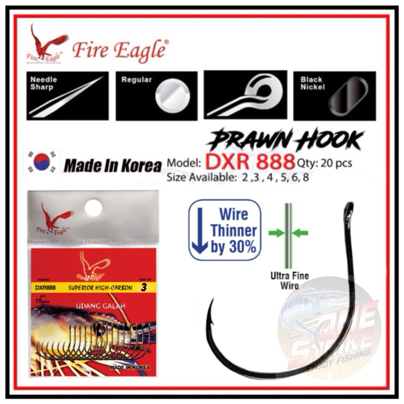 MATA KAIL UDANG FIRE EAGLE DXR 888 NO 1-8 SEPIT MERAH UDANG GALAH