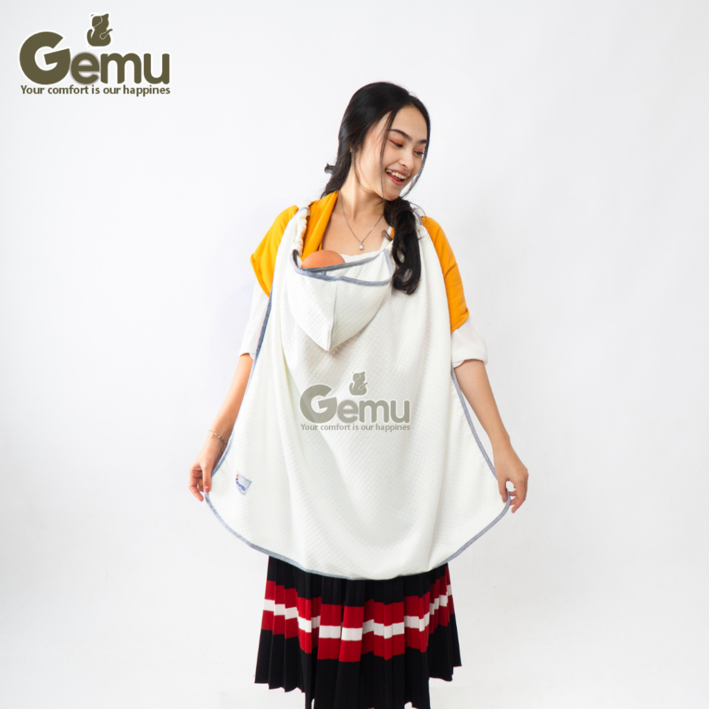 DGT GEMU Blanket On The Go Selimut Bayi Hoodie Apron Penutup Menyusui Stroller Clip On Diamond Knit