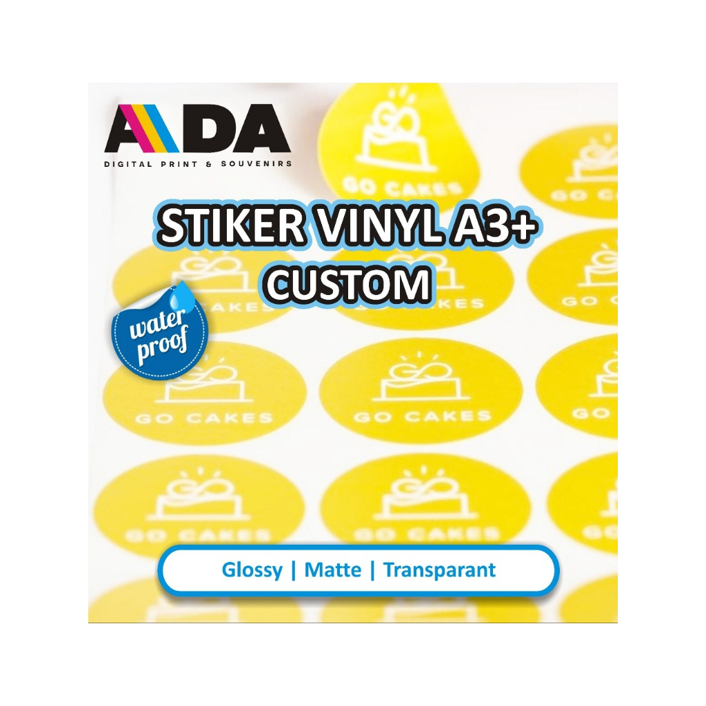 

Cetak Stiker Vinyl A3+ Die Cut / Kiss Cut Cetak Stiker Souvenir