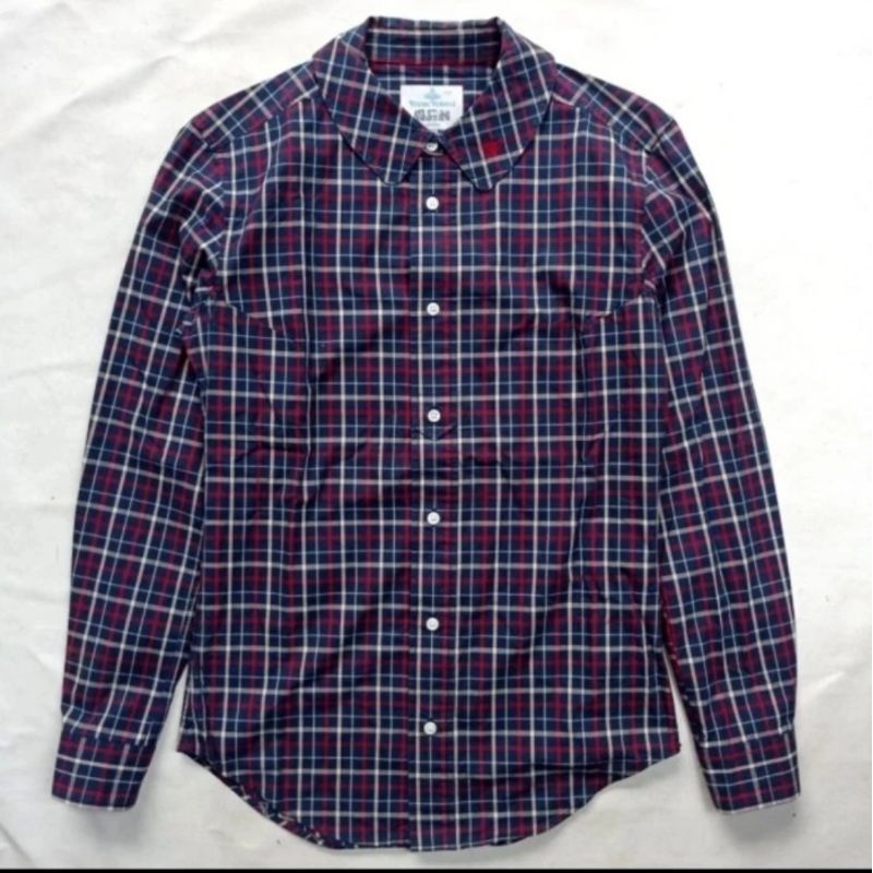 kemeja vivienne westwood man plaid tartan round collar shirt