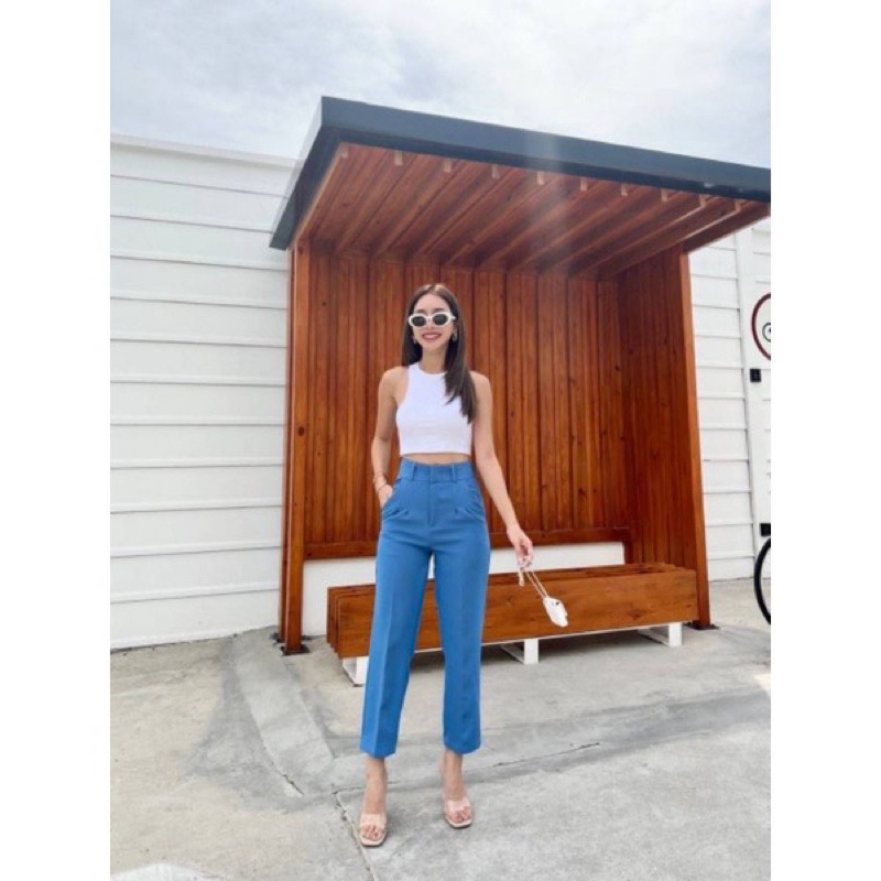 PROMTHONG Lupinta High Waist Pants Celana Panjang