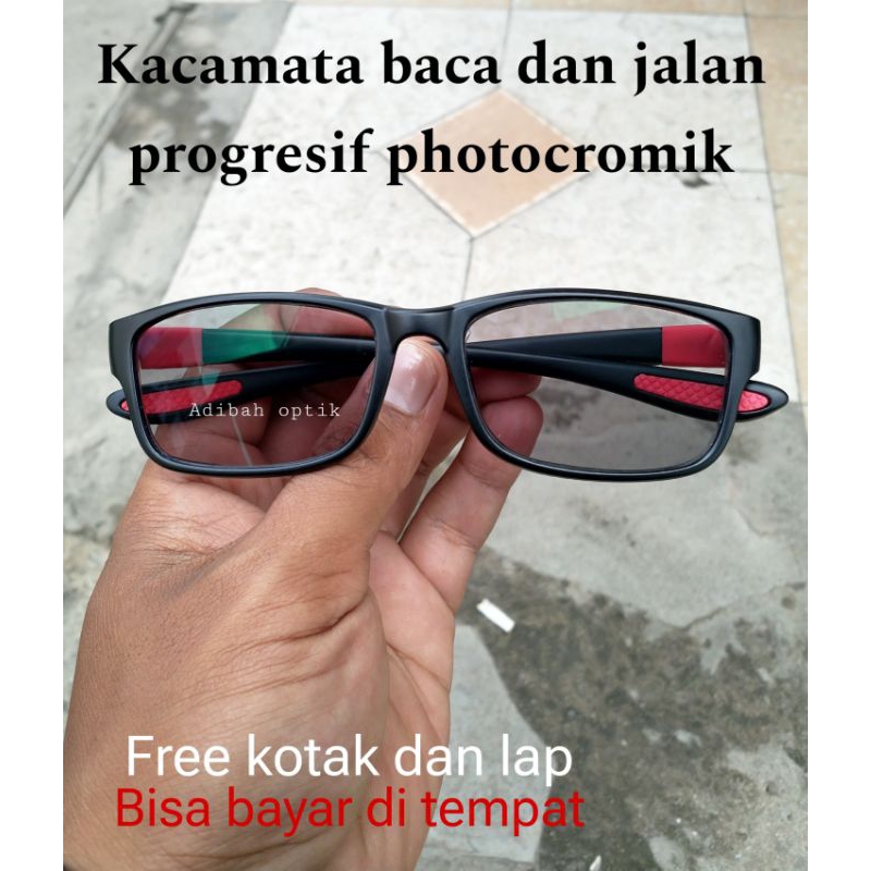 PROGRESIF lens kacamata dobel fokus baca dan jalan progresif photocromic 3in1 kacamata plus baca pri