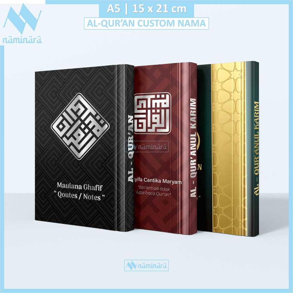 

NYBEBY26 A5 ALQURAN TERJEMAH PERKATA TAJWID WARNA RASM UTSMANI FREE CUSTOM NAMA COVER SIZE A5 HARD