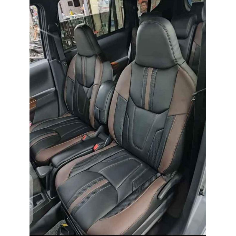 Sarung Jok Mobil Ayla Agya 2013-2017 Full Seat Dua Baris Depan Belakang Bahan Semi Kulit Synthetic