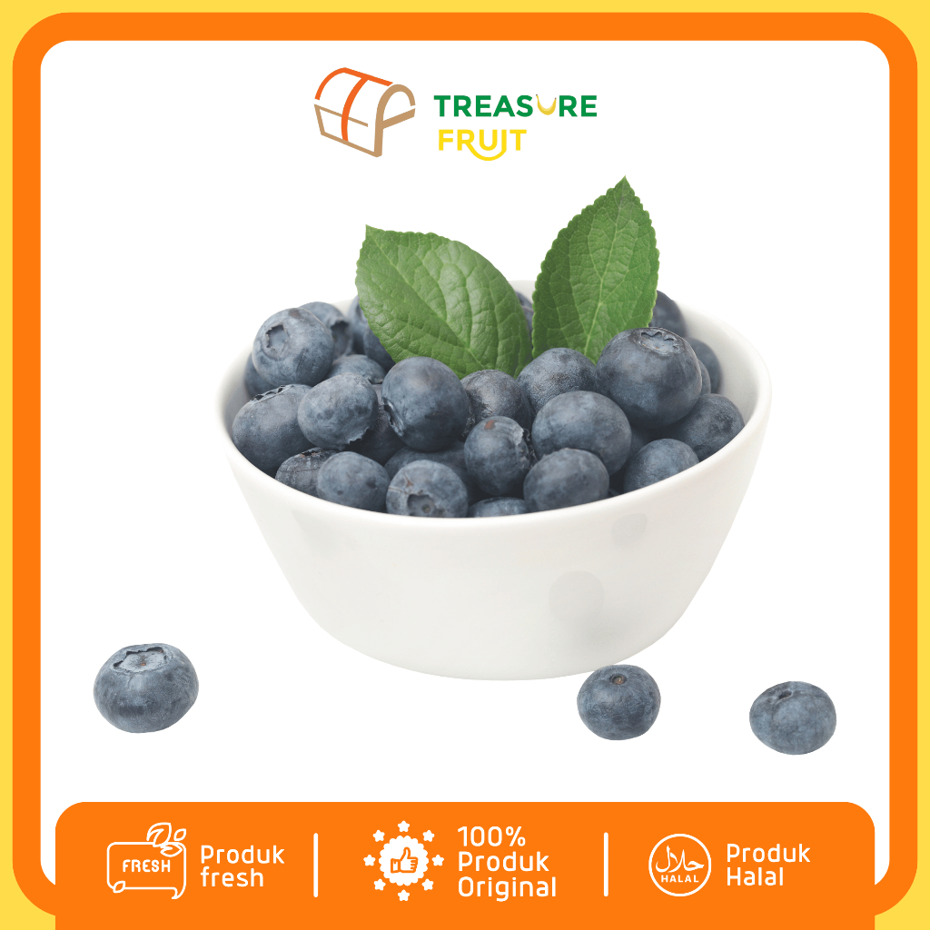 BLUEBERRY Fresh Kualitas Premium 125 Gr I Treasure Fruit - Buah Sehat dan Segar