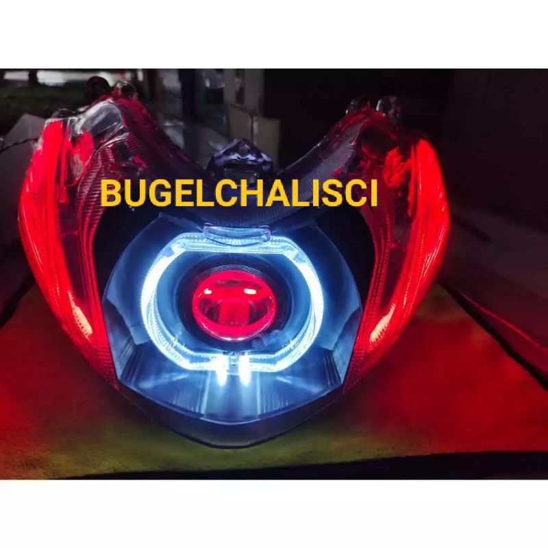 Biled Lampu Depan Mio M3 | Reflektor Lampu Depan Mio Z custom Biled ALA2 Alis Running warna