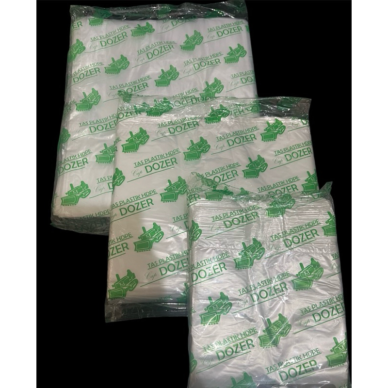 Dozer Kantong Plastik Bening/ Kantong Kresek Uk 15 24 28