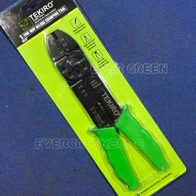 Tang Crimping Tool TEKIRO (Tang Potong - Kupas Kabel - Tang Pres Skun - Tang Potong - Tang Potong Ba