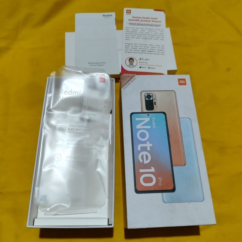 Dus Box Redmi Note 10 Pro Original Asli Copotan second