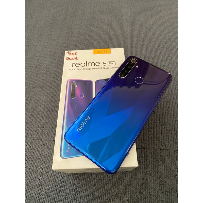 Realme 5 pro 4/128 Blue Fullset Second MURAH 