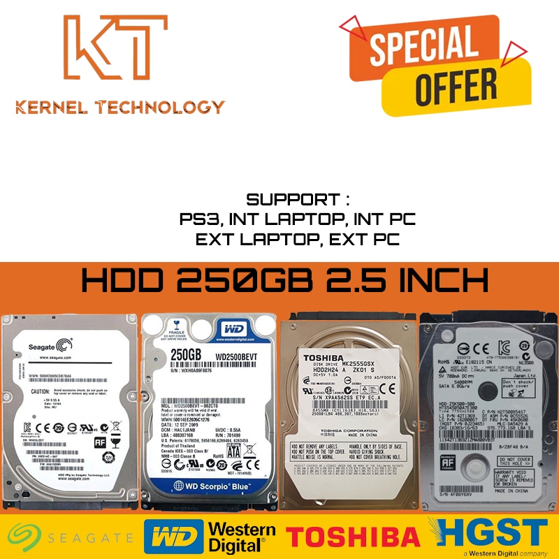 HARDISK HARD DISK HDD LAPTOP/PS3/PC 2.5 INCH INTERNAL 250GB
