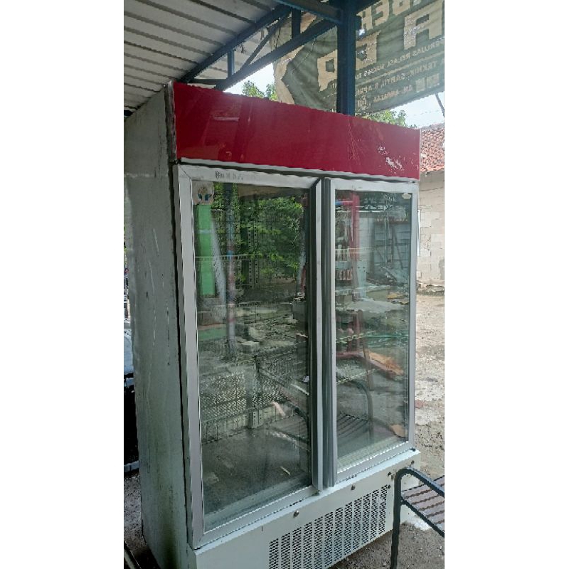 SECOND/BEKAS UPRIGHT FREEZER GLASS 2 PINTU REFRIGOSTAR