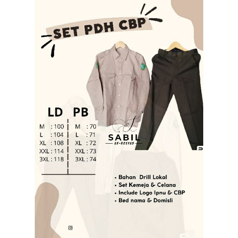 SET PDH CBP GRATIS BED NAMA DOMISILI DAN LOGO IPNU