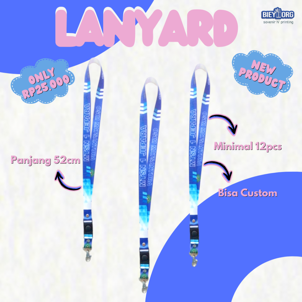 

LANYARD CUSTOM_BACA DESKRIPSI_MINIMAL 12PCS