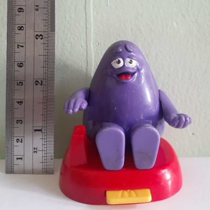 (A) Mainan preloved McD Mc Donalds Ronald and Friends - Grimace Toothbrush Holder Tahun 2014