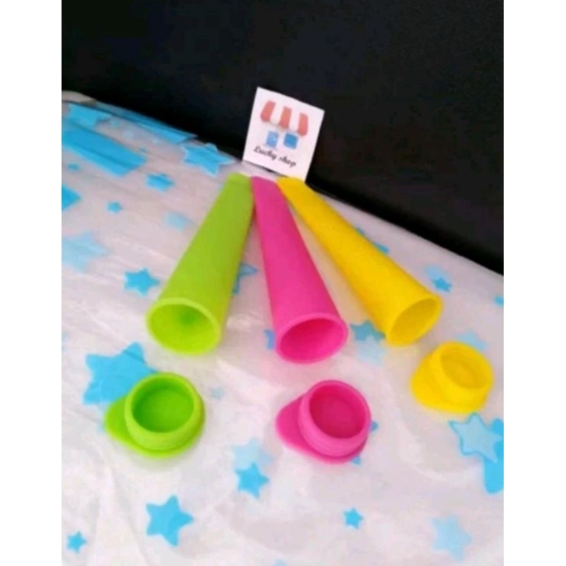 cetakan es krim popsicle frozen bentuk kerucut loli bahan silikon tabung kerucut minum ice susu cair