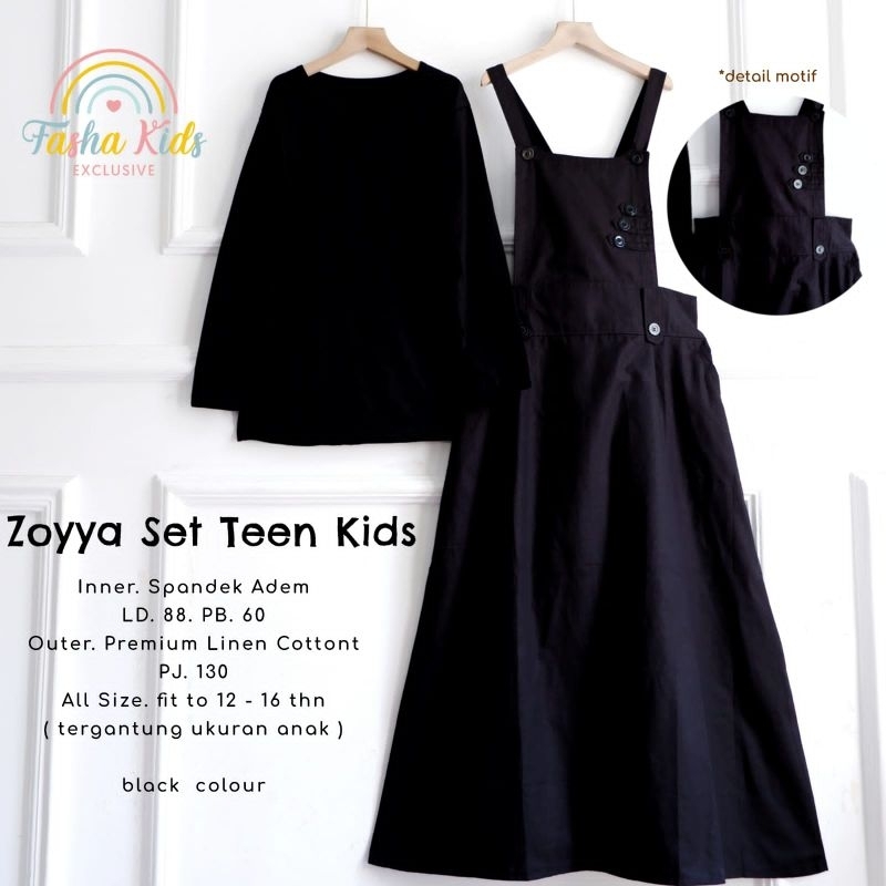 (( JR_KIDS )) TERBARU SET OVERAL REMAJA // ZOYYA SET TEEN KIDS BY FASHA // BAJU OVERAL DRESS DAN INN