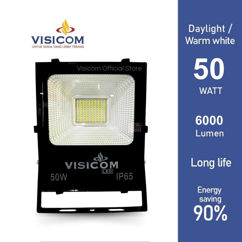 VISICOM SMART Lampu Sorot LED Floodlight 50 Watt EKD-FL-S Cahaya Putih/Kuning