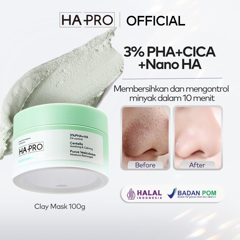 [HAPRO] HA PRO Cica & Lactic acid Clay Mask 100gr Acne Clay Mask Masker Komedo Jerawat Mud Mask Eksf