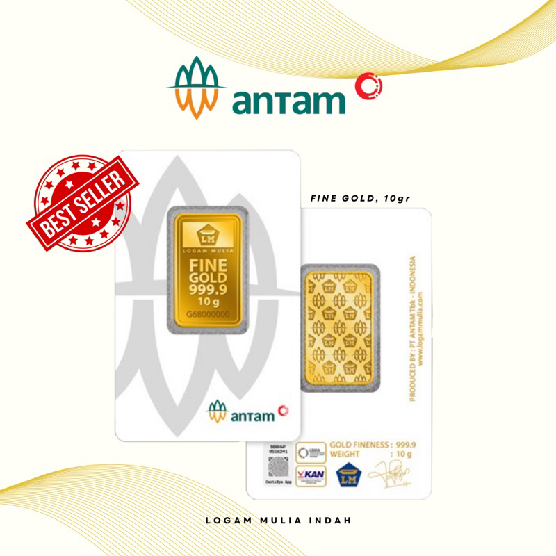 Emas antam 10gr(gram) Logam mulia(LM) 9999 certicard/certieye redmark/dot