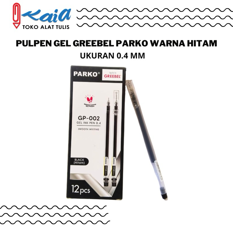 

PULPEN GEL GREEBEL PARKO WARNA HITAM 0.4 MM