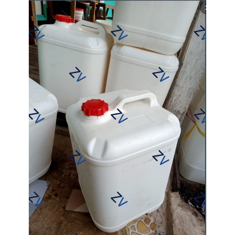 Jerigen 25 liter (PM) Bekas / Teng ex bahan makanan warna Putih / Natural