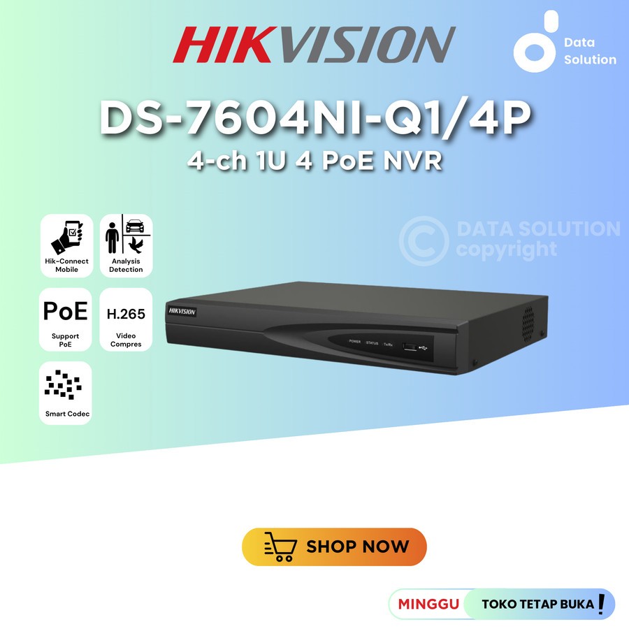 Hikvision NVR DS-7604NI-Q1/4P 4-ch 1U 4 PoE NVR