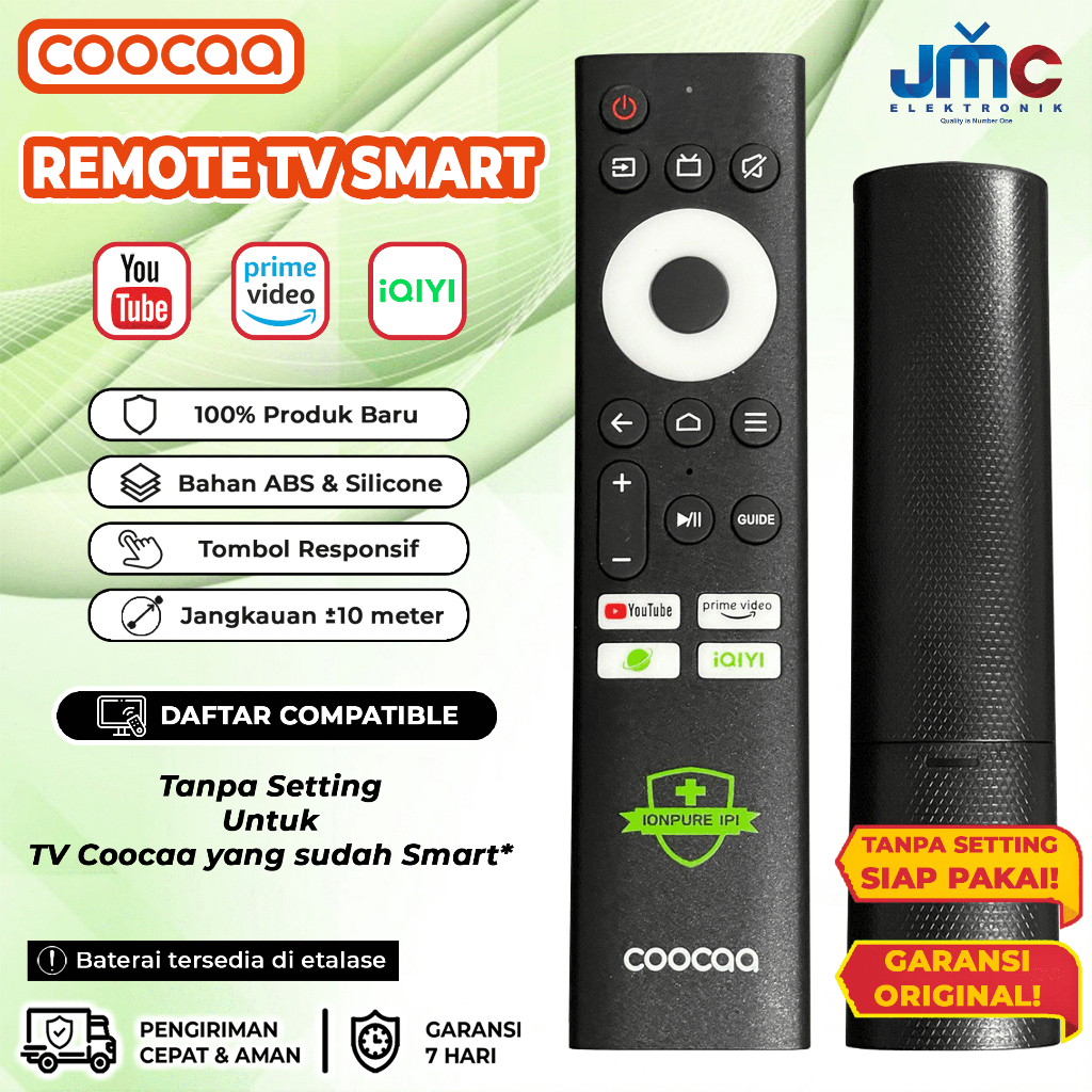 Remote Remot TV Smart Coocaa Original Android LCD LED IQIYI Hjau