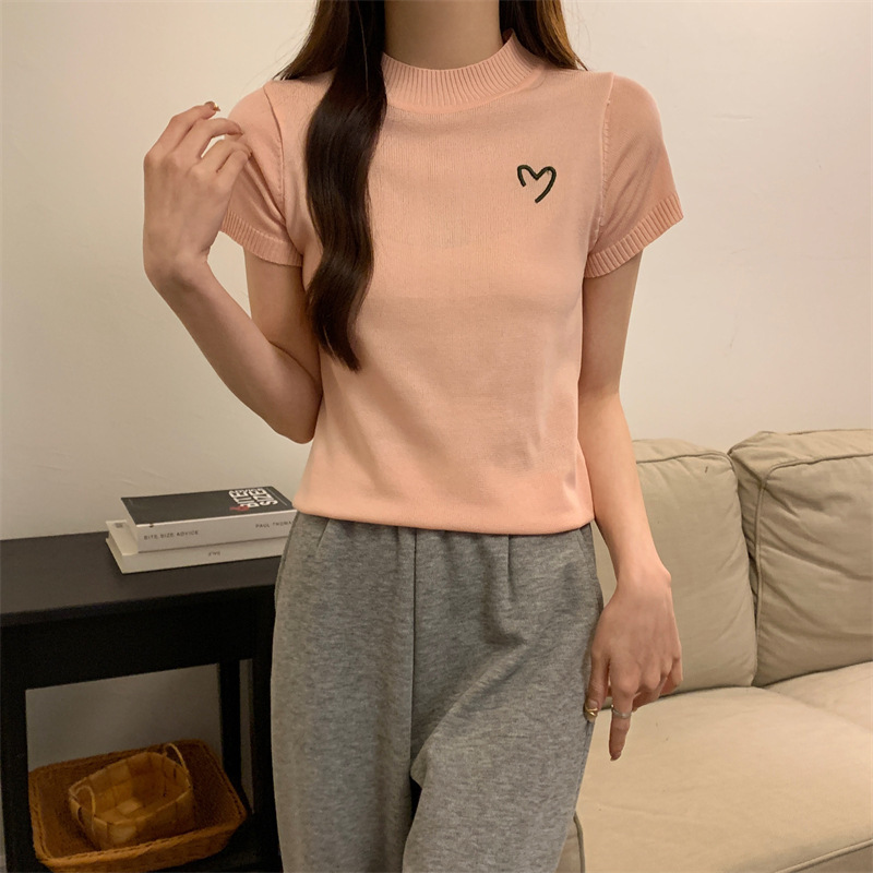 Baju Atasan Import Wanita Heary - Atasan Rajut Halus Import Lengan Pendek