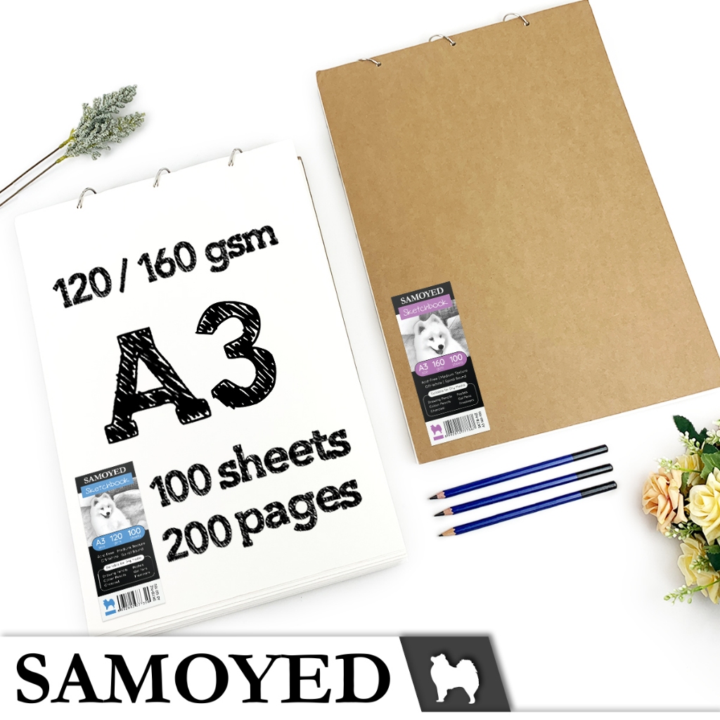 

SAMOYED SKTB-NZ-A3 Buku Gambar / Sketsa / Drawing / Sketch Book / Pad / Sketchbook / Sketchpad A3 120 / 160 gsm