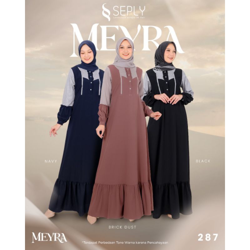 GAMIS SEPLY MEYRA 287 NAVY, BRICK DUST, BLACK, LATTE, DEEP BLUE / GAMIS REMAJA TERBARU / GAMIS SEPLY