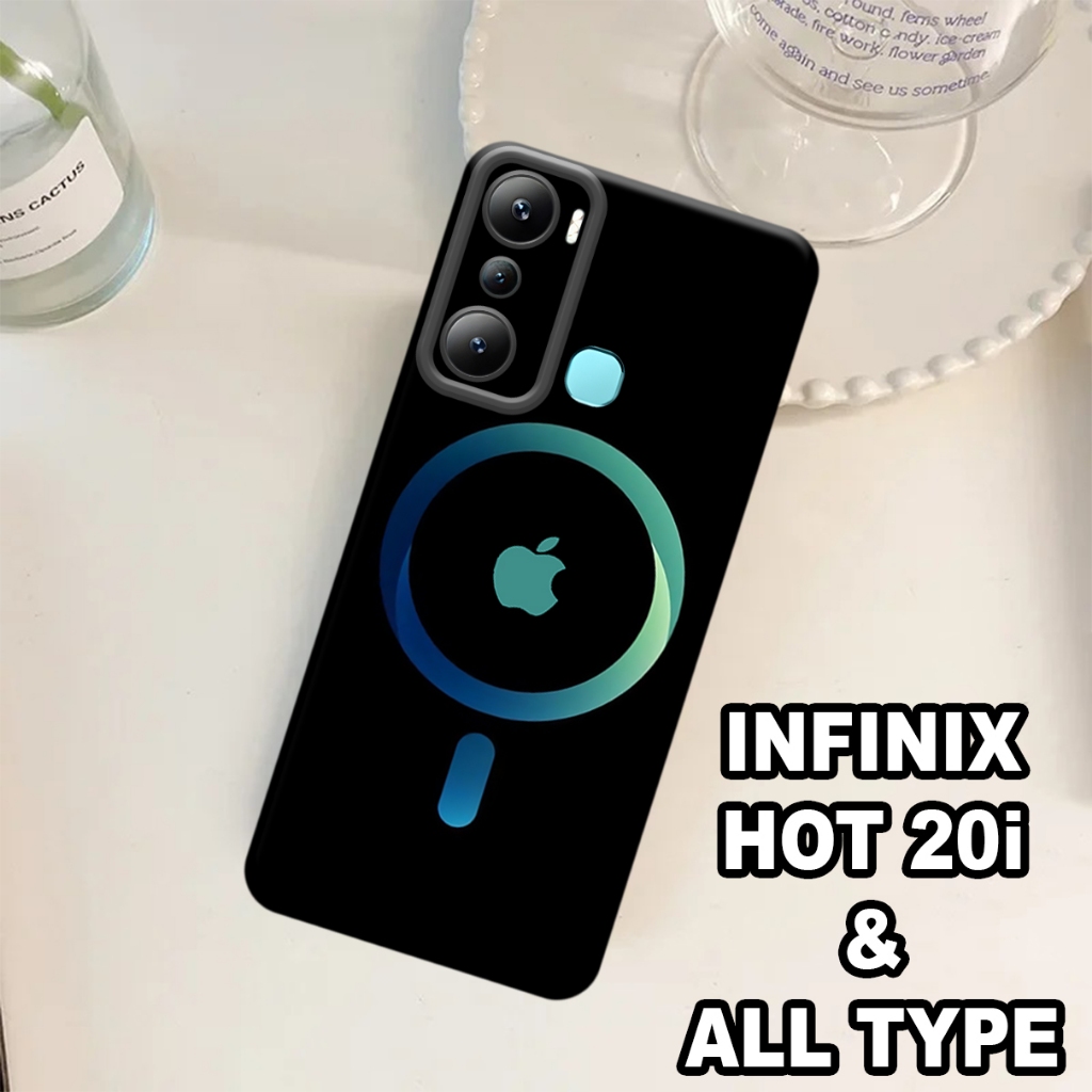 G17 - Softcase INFINIX HOT 20i - softcase pro camera - Motif LOGO IPHONE - bahan  karet lentur - cas