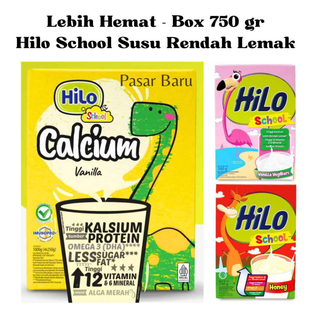 

Hilo School Jumbo Kemasan 750 gr - Lebih Hemat - Aneka Rasa - Susu Hilo Menjaga Kesehatan Tulang