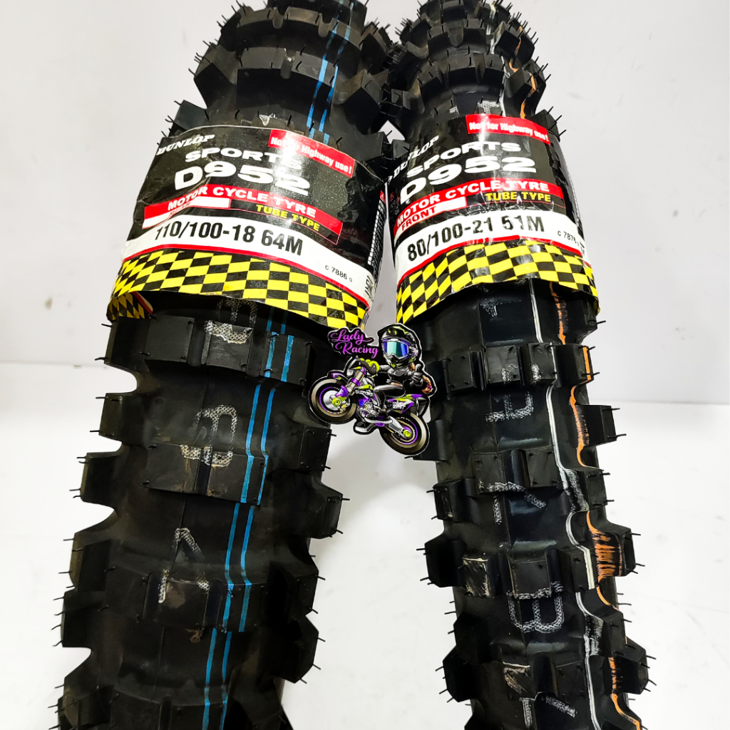 BAN DEPAN BELAKANG DUNLOP D952 110 18 21 ADVANTURE TRAIL KLX CRF WR KTM
