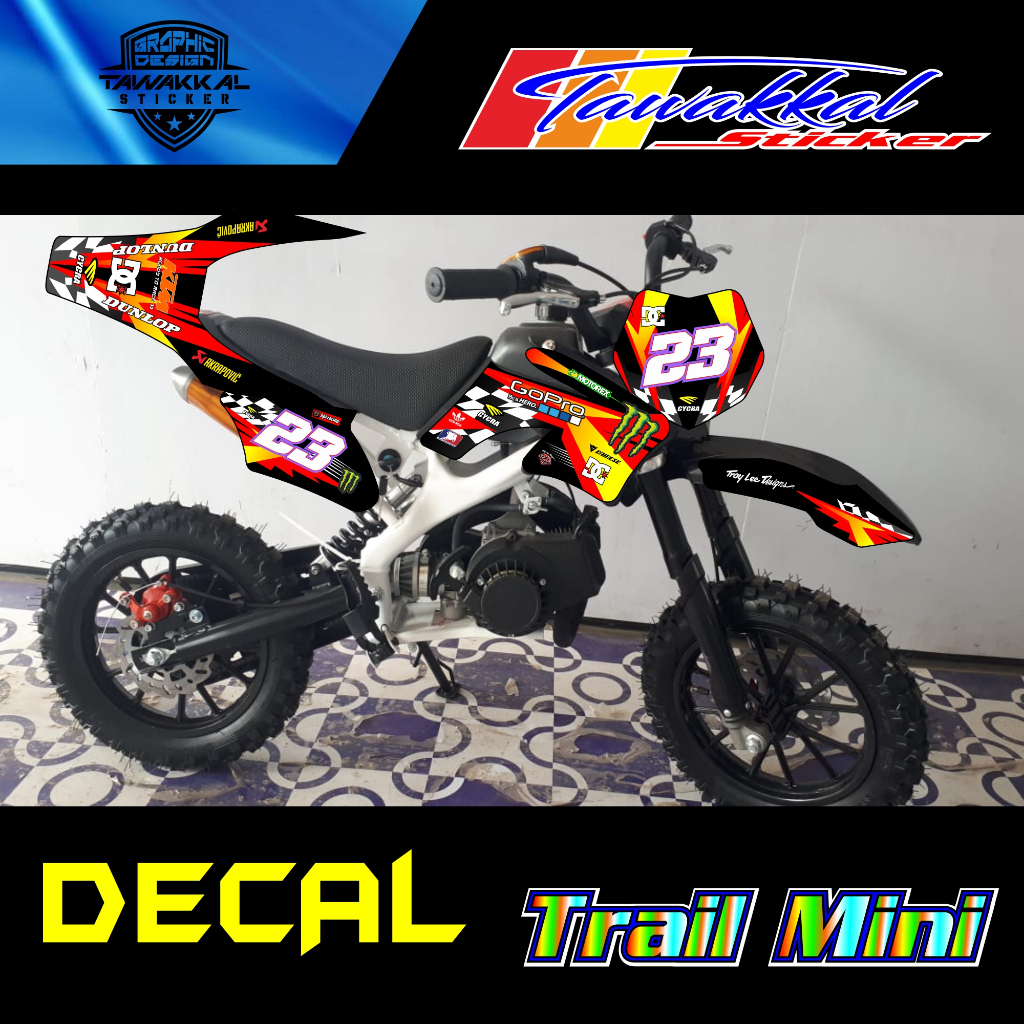 Decal Sticker Motor Cross Mini Trail 50cc MT2 MC69 Full Body Motif Keren Terbaru