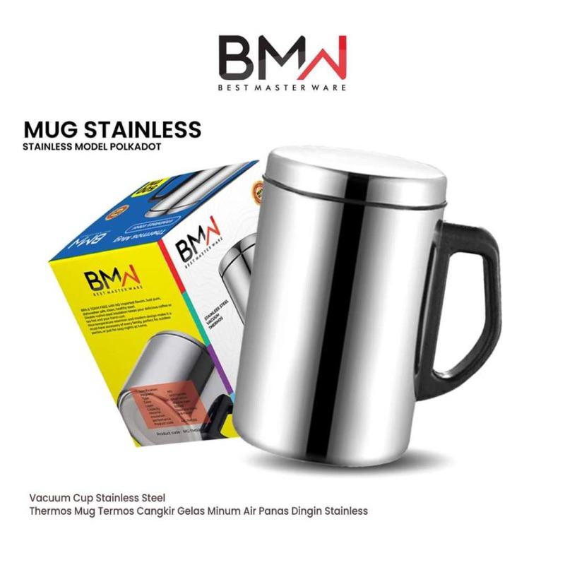 THERMOS MUG 500 ML STAINLESS STEEL BMW |CANGKIR GELAS DENGAN TUTUP AIR PANAS DINGIN