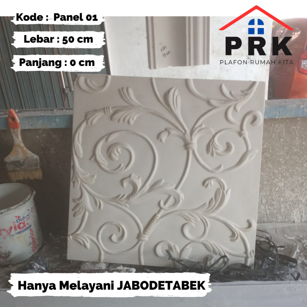 01 WallPanel 3D Gypsum 50x50 CM | WallPaper Dinding Dekorasi / Wallpanel Wallmoulding Wallpanel Hias