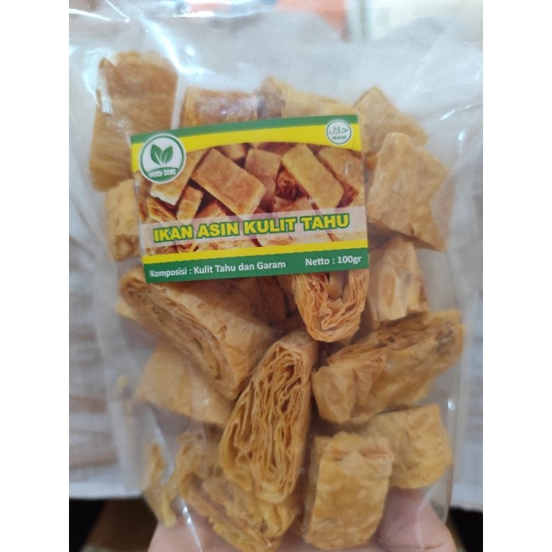 

Ikahu Asin/Ikan Asin Kulit Tahu Vegan-Vegetarian/Kulit Tahu Asin /100Gram